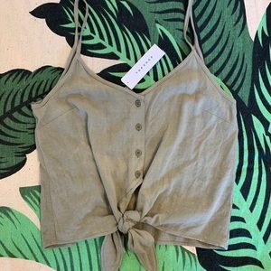 TOPSHOP tie + button shirt